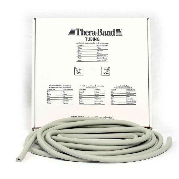 THERABAND Elastico Tubolare in rotolo da 7,5 m ARGENTO ( Resistenza Superiore)