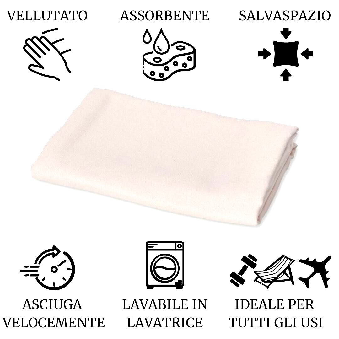 Asciugamano in microfibra cm 50 x 100 Bianco - immagine 2