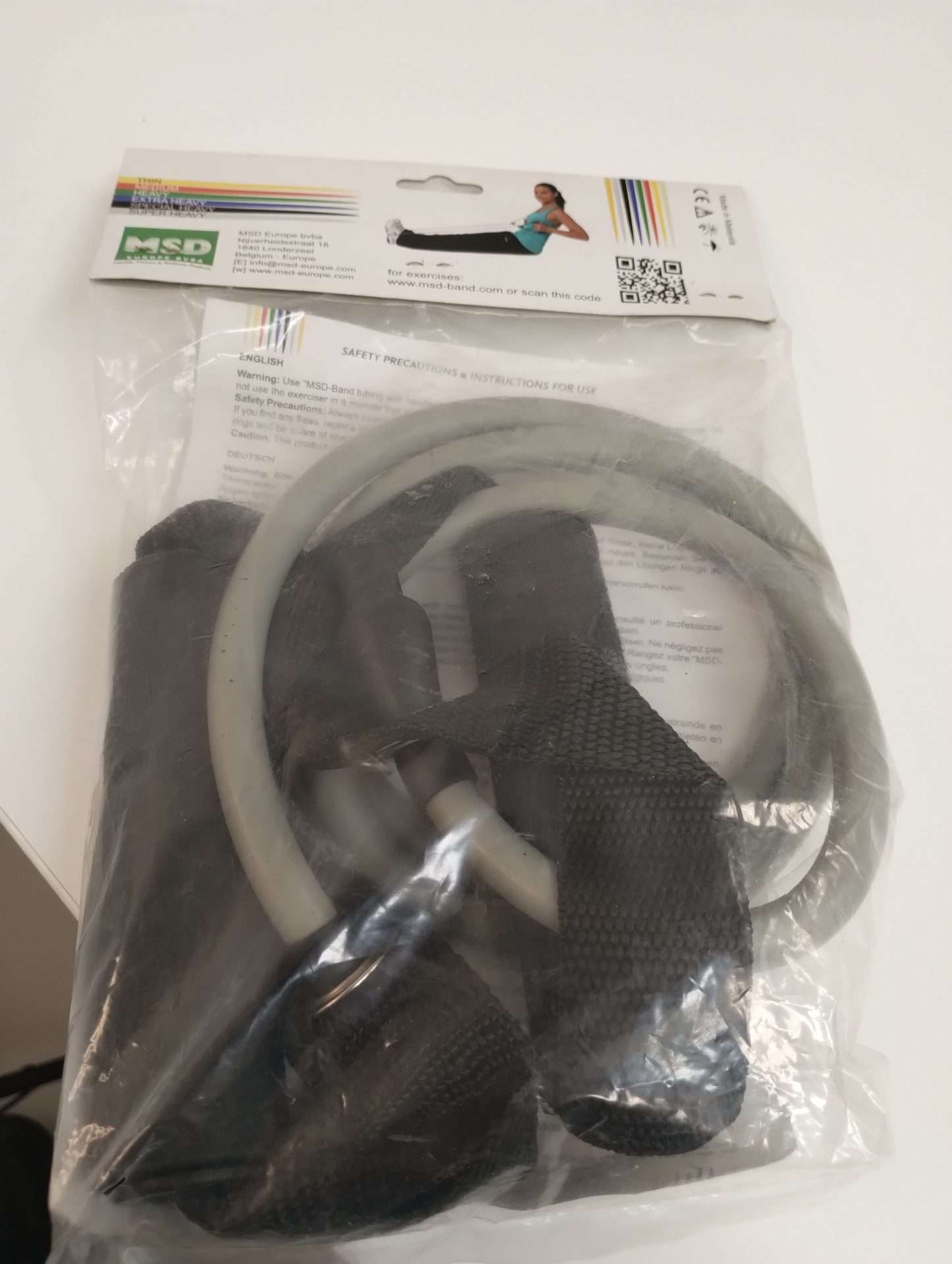 MOVES Tube Elastico Tubolare C/maniglie 120 cm ( Argento-Super Forte)