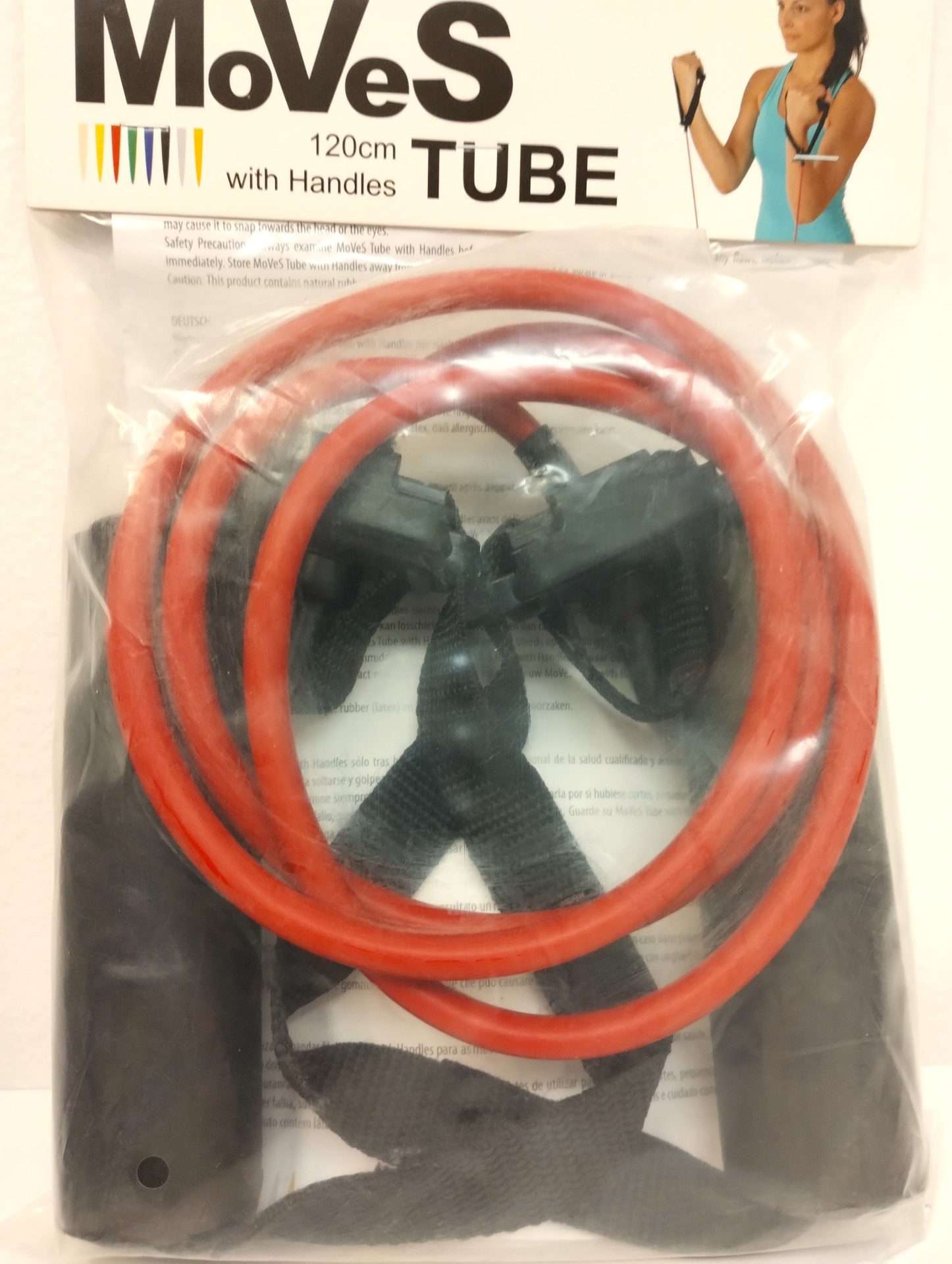 Moves Tube Elastico Tubolare C/maniglie 120 cm ( Rosso -Medio)