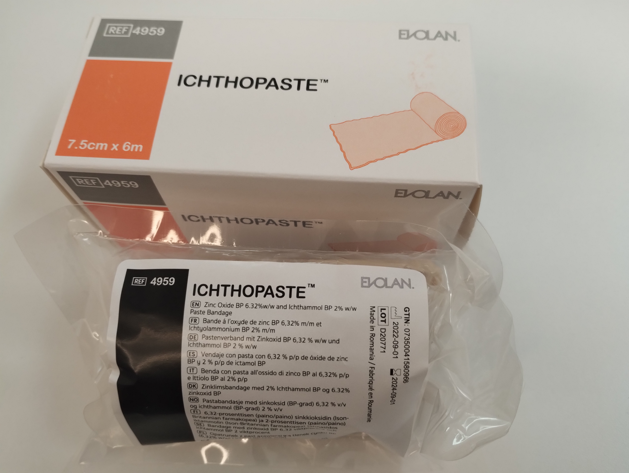 ICHTHOPASTE benda all'ossido di zinco cm7,5X6m
