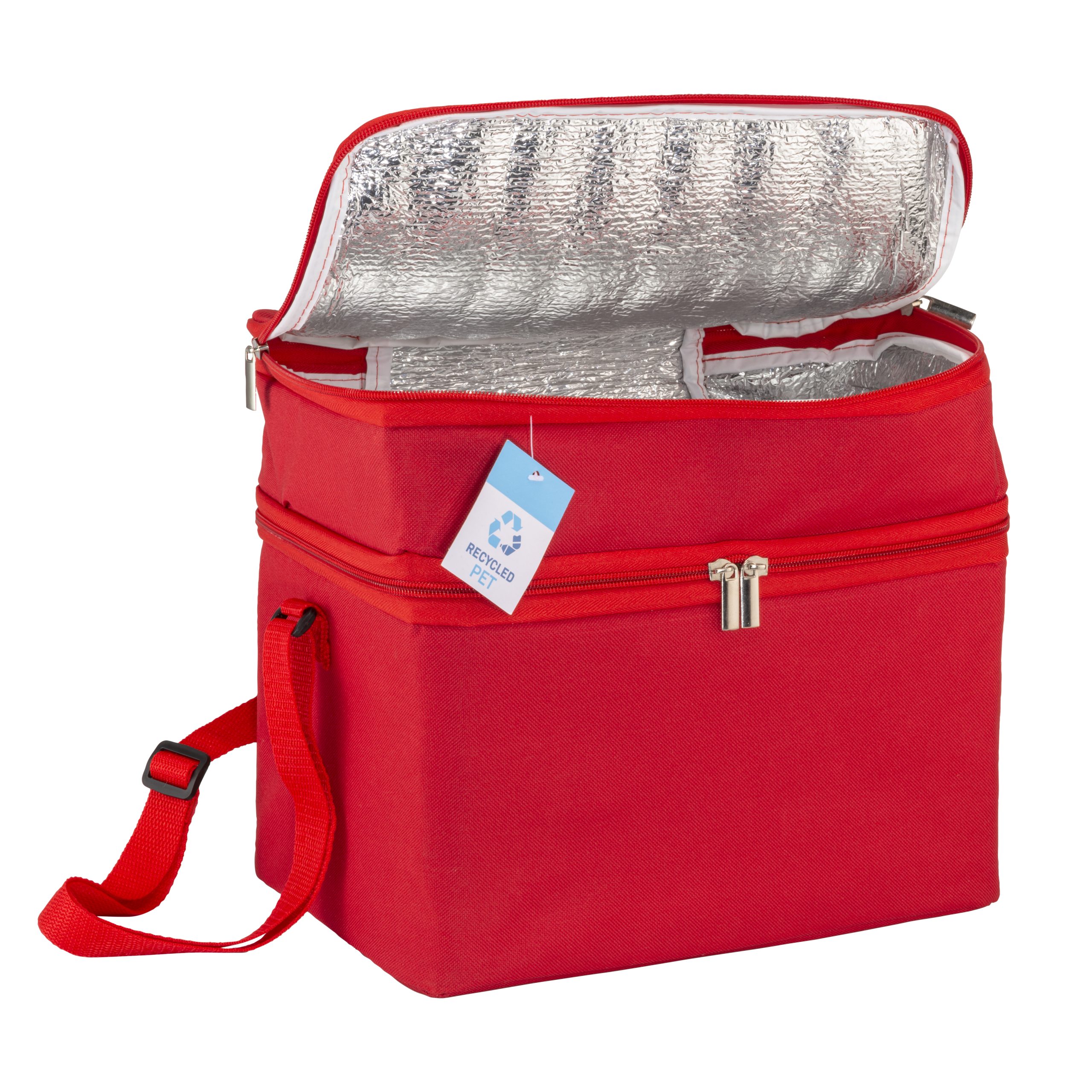 Borsa termica in r-pet 600D -30 X 20 X 25 CM - 15 LT - Rosso - immagine 2