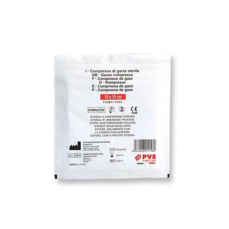 PVS Garza sterile Compressa 10 x 10 cm -25 pieghe