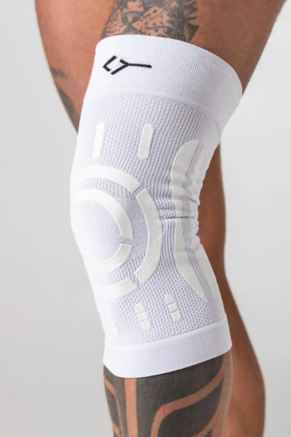 Floky – Ginocchiera Knee Support Bianco L/XL 50-54 cm sinistra - immagine 2