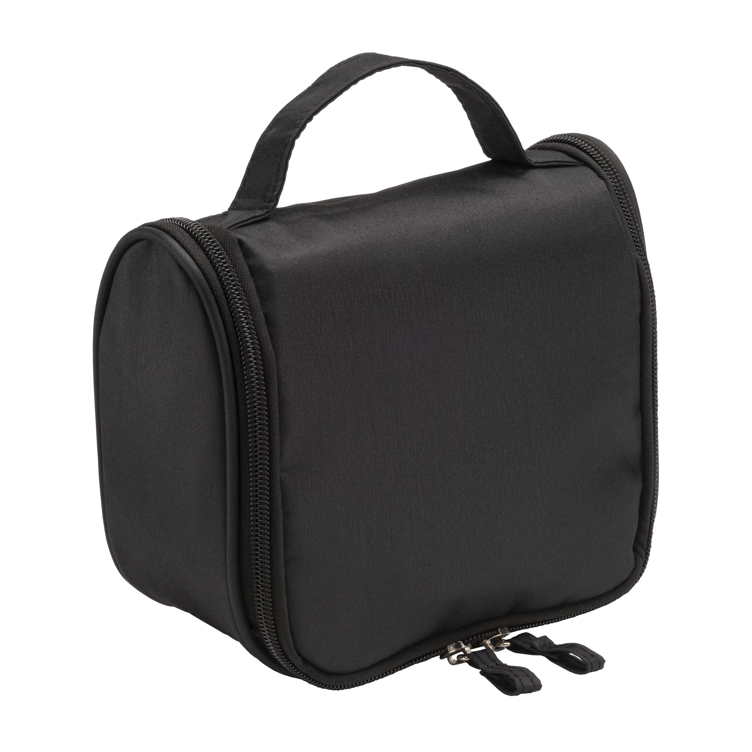 Beauty case in microfibra con zip, colore nero - immagine 2