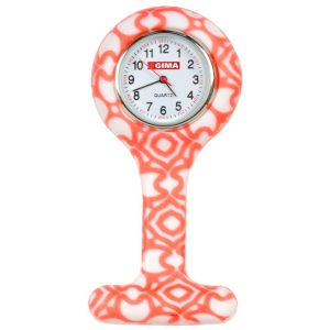 Orologio per infermieri  - rotondo - Bianco/Rosso
